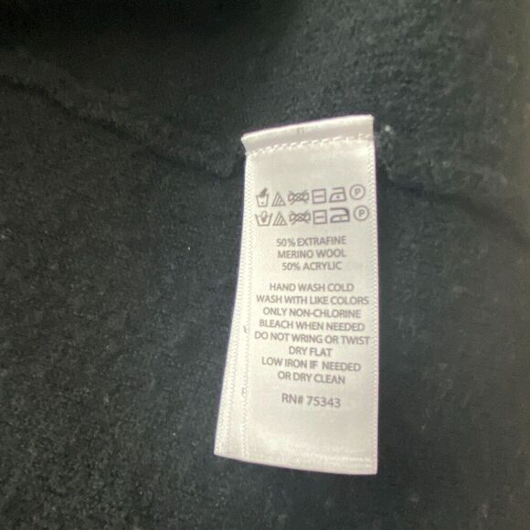 Tahari Extra Fine Merino Wool Open Front Cardigan Sweater Backseam Soft Size M - Picture 5 of 5